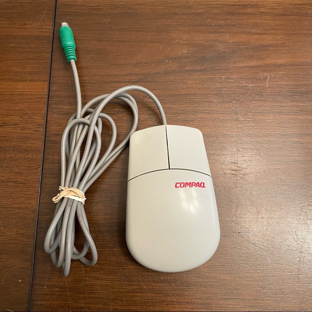 Compaq MUS9JN 2-Button trackball computer mouse wired vintage